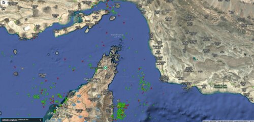 Vessel density on the Strait of Horzum – 17th June 2025
